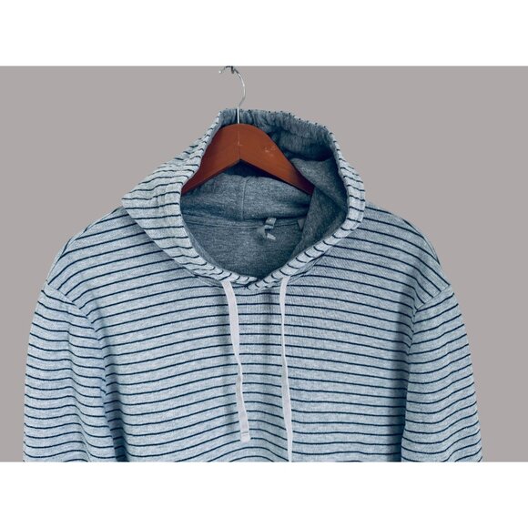 Vince Mens XL Gray & Navy Striped Hoodie Sweatshirt Casual Wear - Picture 3 of 9